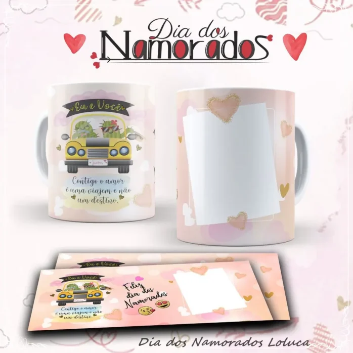 Kit Dia dos Namorados Mickey: Sublimação em Canecas