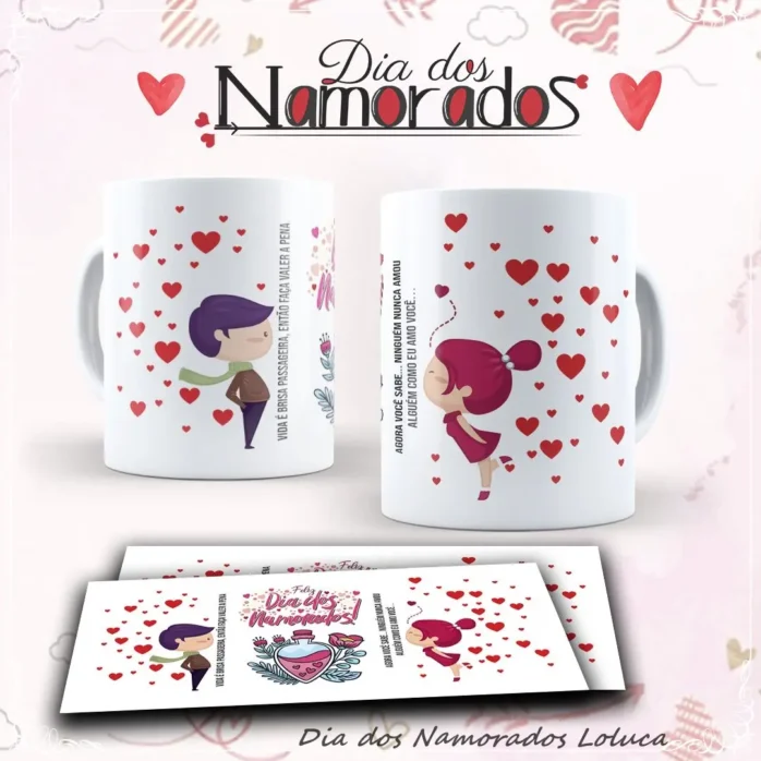 Kit Dia dos Namorados Mickey: Sublimação em Canecas