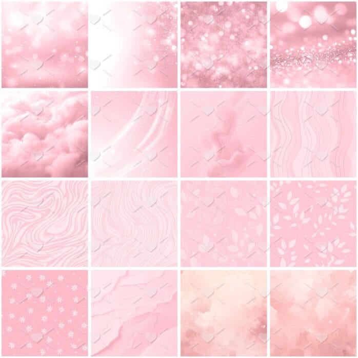 Kit Digital 2025 Elementos Femininos em PNG e Papéis Rosa