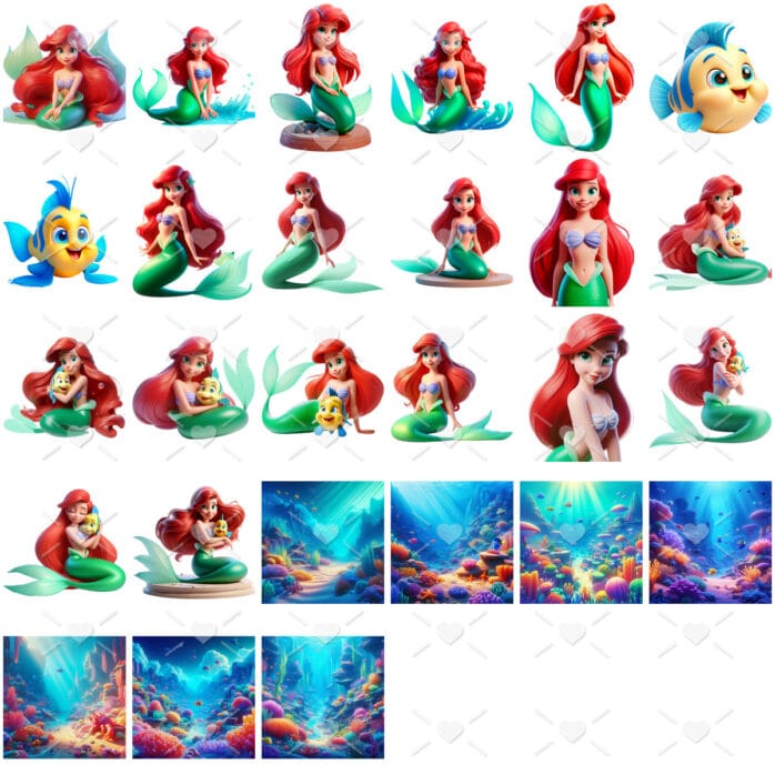 Kit Digital A Pequena Sereia Menina Imagens Png Princesa