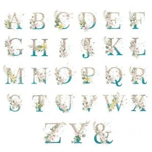 Kit Digital Alfabeto Floral Png Glitter Lettering Flores