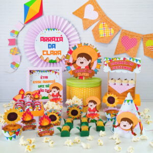 Kit Digital Arraía Menina (Só um bolinho) - ARQ. DIGITAL