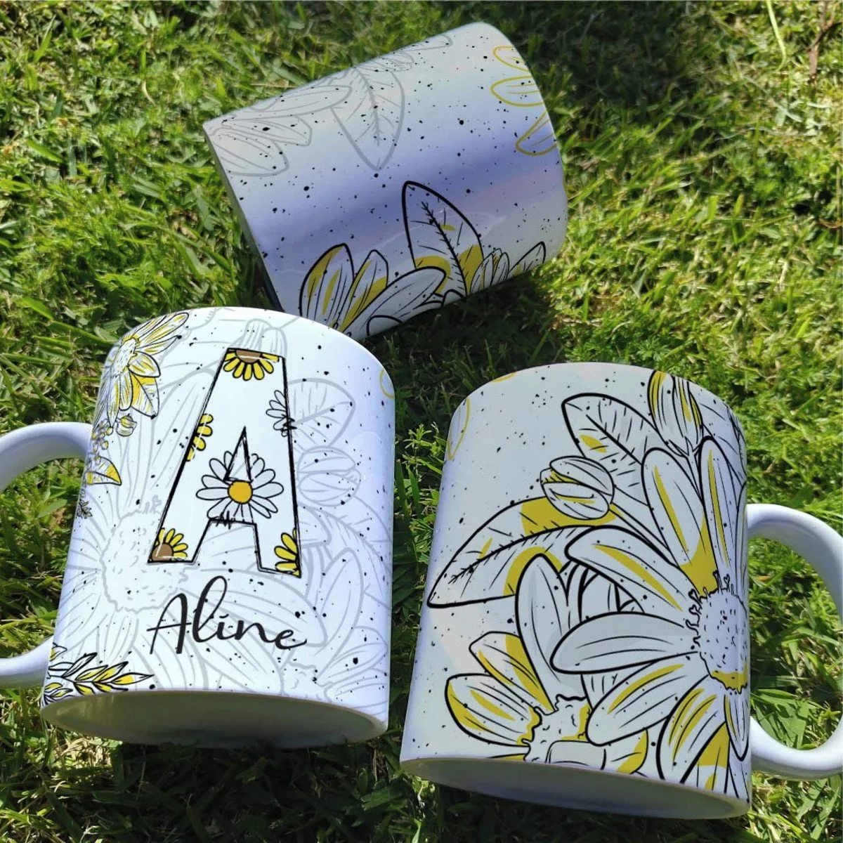 Kit Digital Artes Canecas Alfabeto Margarida