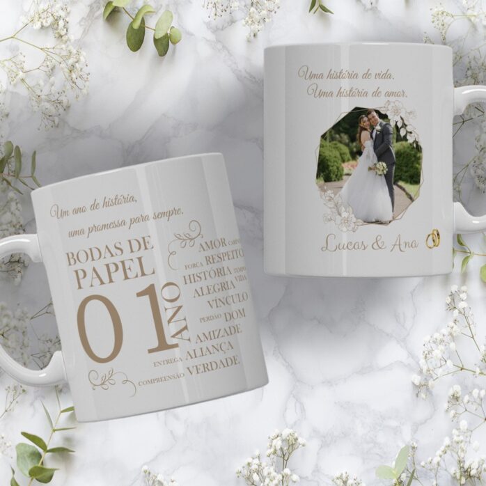 Kit Digital Artes Canecas Bodas de Casamento