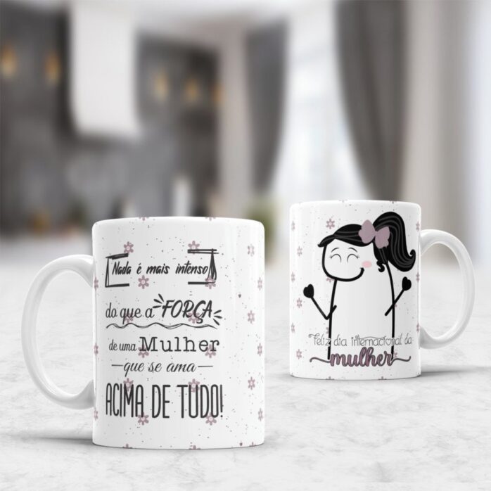 Kit Digital Artes Canecas Dia da Mulher Flork