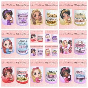 Kit Digital Artes Canecas Dia das Mulheres Frases 9 Kit Digital Artes Canecas Dia das Mulheres Frases