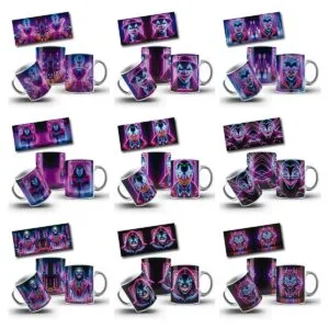 Kit Digital Artes Para Canecas Neon