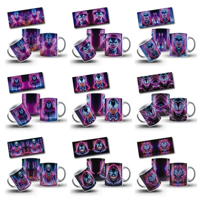 Kit Digital Artes Para Canecas Neon