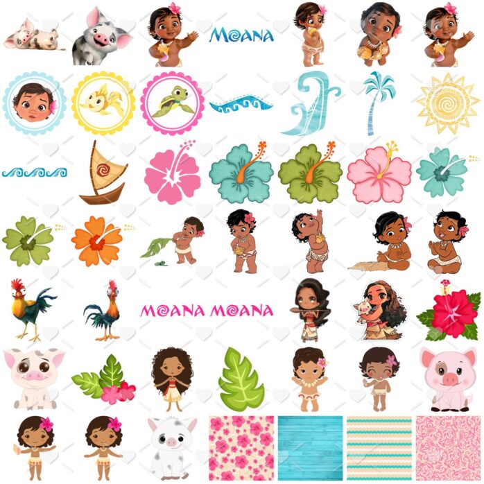 Kit Digital Baby Moana Png Imagens Fofas Bebê Praia Filme