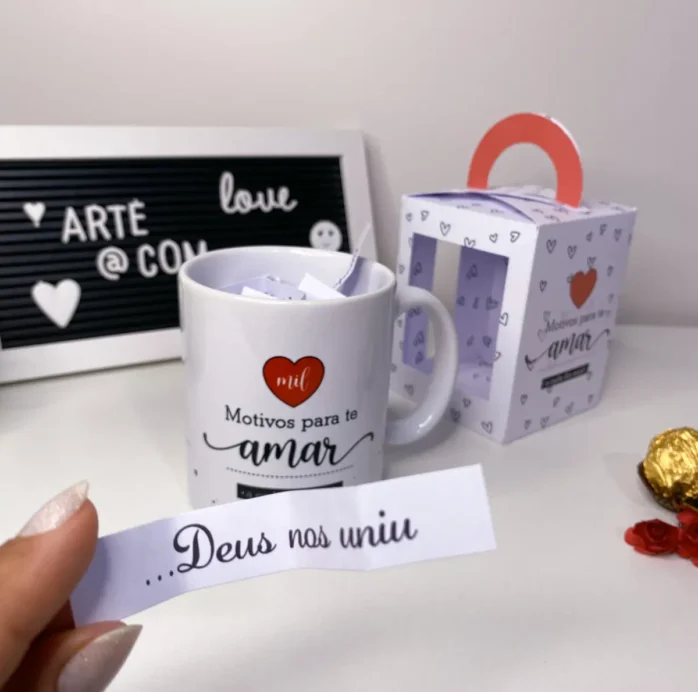 Kit Digital Caneca e Maleta Motivos para Amar