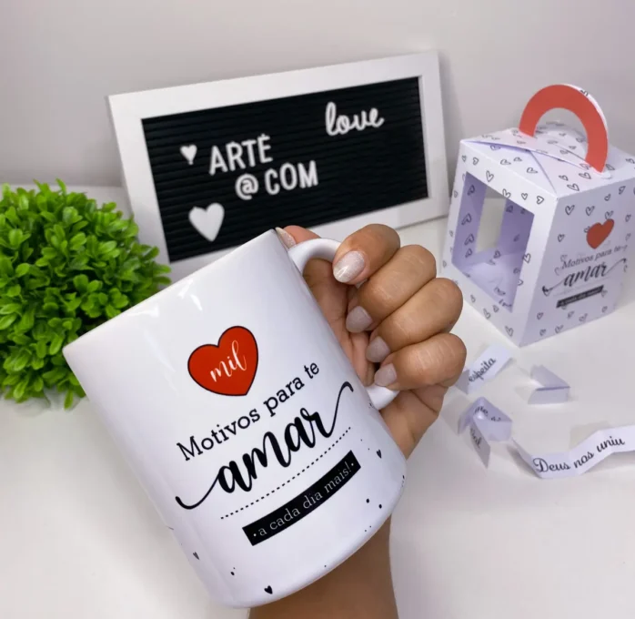 Kit Digital Caneca e Maleta Motivos para Amar