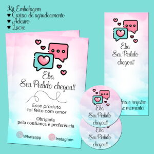 Kit Digital Cartões e Adesivos Infantis para Embalagens