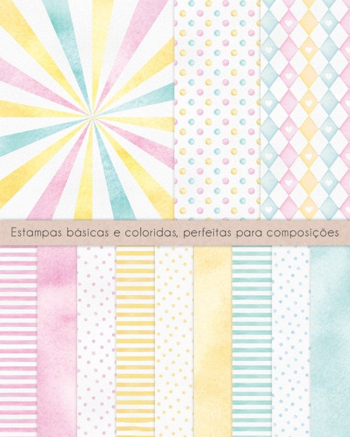 Kit Digital Circo Rosa Em Aquarela Papelaria Personalizada
