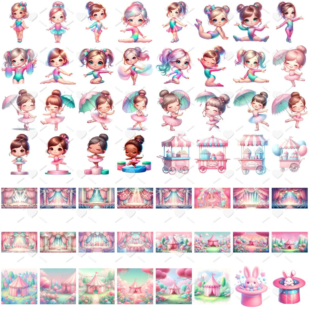 Kit Digital Circo Rosa Menina 3D Cute Fofo Ilustrações Png 2 Kit Digital Circo Rosa Menina 3D Cute Fofo Ilustrações Png