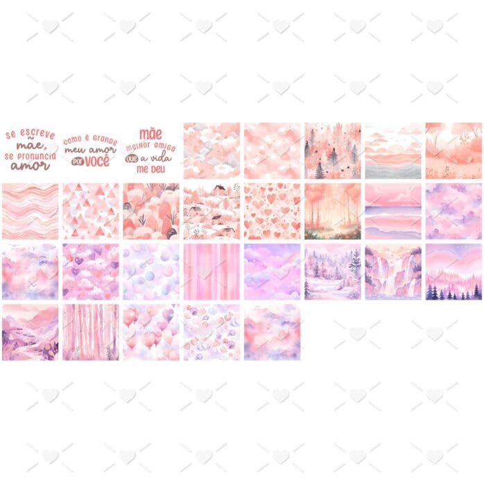 Kit Digital Coleção Mães 2024 Frases Ilustrações Fofas