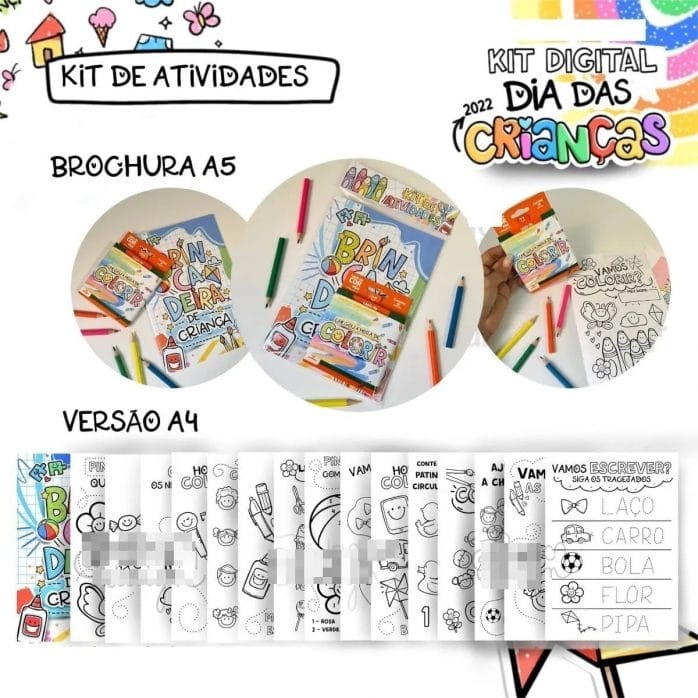 Kit Digital Dia Das Crianças Figuras Ilustrações Imagens Png