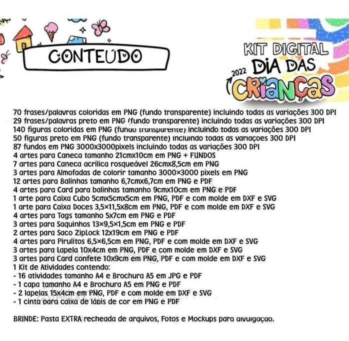 Kit Digital Dia Das Crianças Figuras Ilustrações Imagens Png