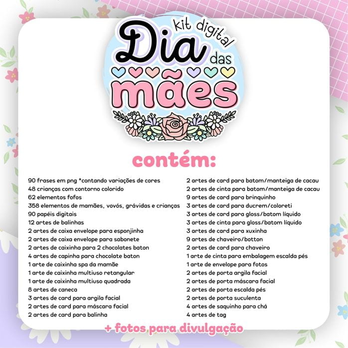 Kit Digital Dia Das Mães +740 Arquivos Corte Ilustração Png