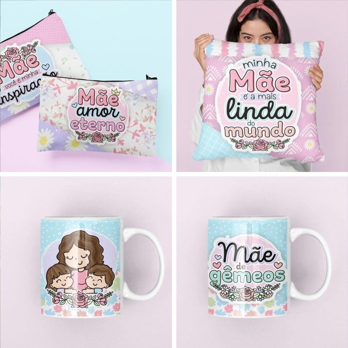 Kit Digital Dia Das Mães +740 Arquivos Corte Ilustração Png