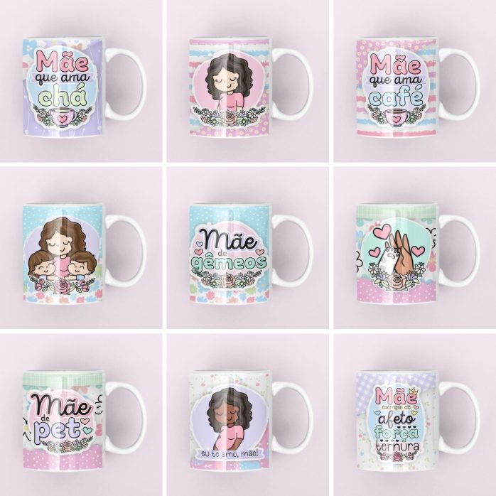 Kit Digital Dia Das Mães +740 Arquivos Corte Ilustração Png