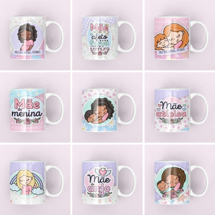 Kit Digital Dia Das Mães +740 Arquivos Corte Ilustração Png