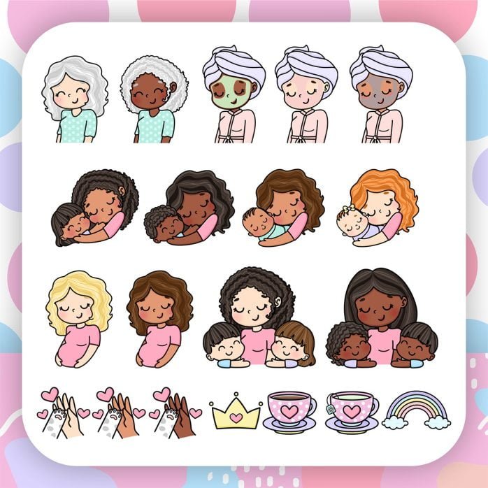 Kit Digital Dia Das Mães +740 Arquivos Corte Ilustração Png