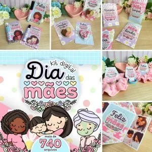 Kit Digital Dia Das Mães +740 Arquivos Corte Ilustração Png