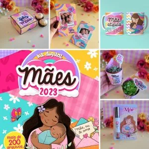 Kit Digital Dia Das Mães Arquivos P Imprimir Cortar E Montar