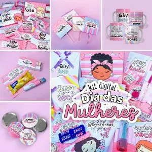 Kit Digital Dia Das Mulheres Completo Em Png Personalizados