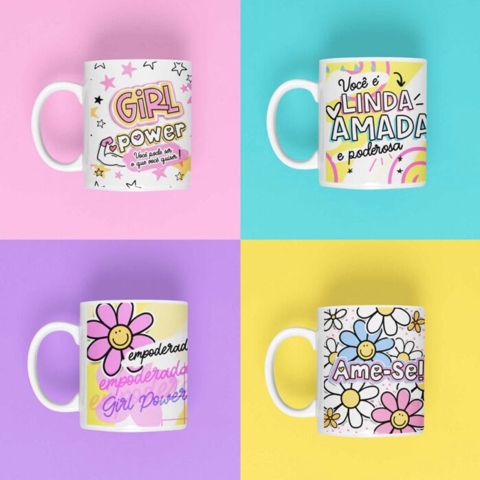 Kit Digital Dia Das Mulheres Frases Ilustrações Motivacional
