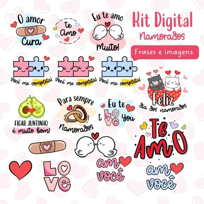 Kit Digital Dia Dos Namorados Artes Para Rótulos Embalagens