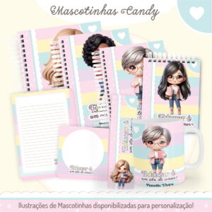 Kit Digital Dia dos Professores 2025 Mascotinhas Candy 12 kit digital dia dos professores 2025 mascotinhas candy