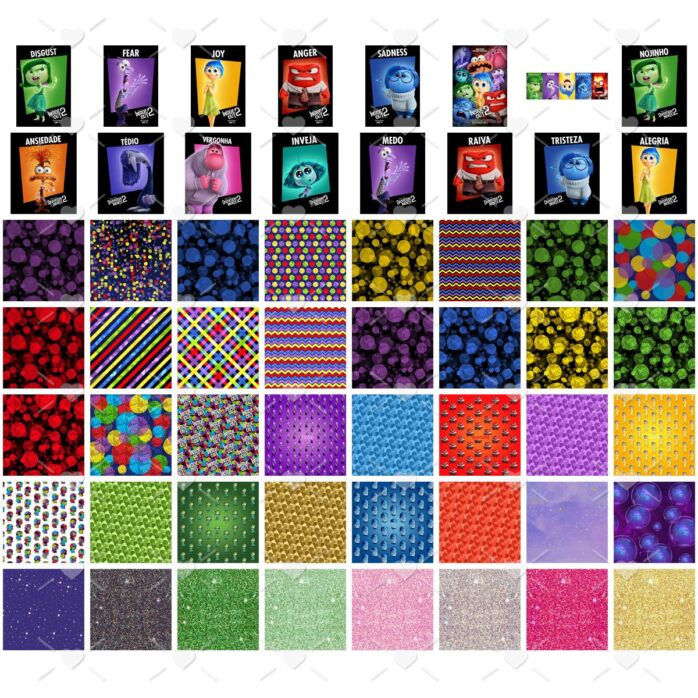 Kit Digital Divertida Mente 2 Imagens PNG Ilustrações