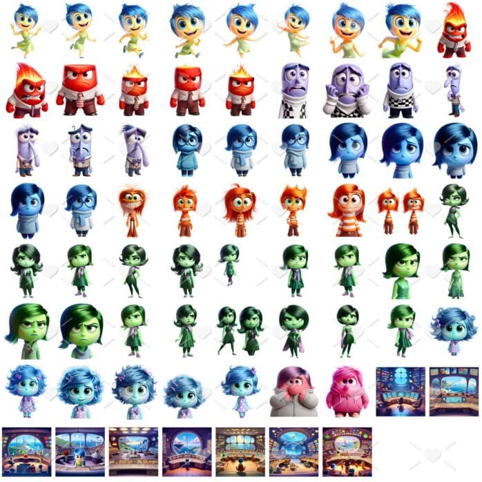 Kit Digital Divertidamente 3D Cute Ilustrações Png Emoções