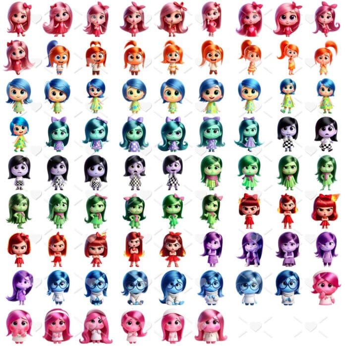 Kit Digital Emoções Divertidamente 3D Cute Ilustrações Png