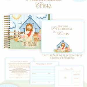 Kit Digital Encadernação Bebê Menino Fazendinha com Jesus 10 kit digital encadernacao bebe menino fazendinha com jesus 4
