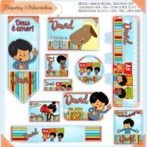 Kit Digital Etiquetas Escolares 3 Palavrinhas