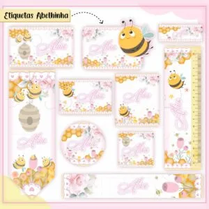 Kit Digital Etiquetas Escolares Abelinha