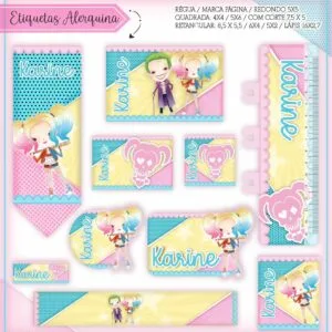 Kit Digital Etiquetas Escolares Alerquina Harley Quinn