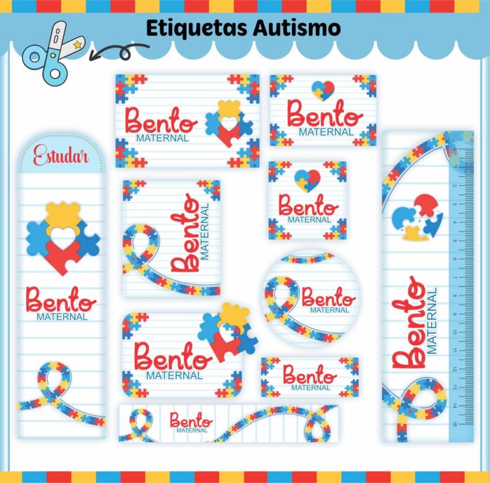 Kit Digital Etiquetas Escolares Autismo V2