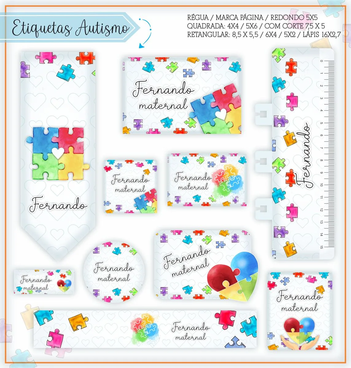 Kit Digital Etiquetas Escolares Autismo 1 Kit Digital Etiquetas Escolares Autismo