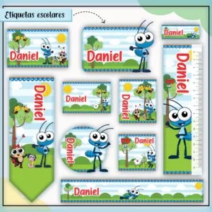 Kit Digital Etiquetas Escolares Bob Zoom 12 Kit Digital Etiquetas Escolares Bob Zoom