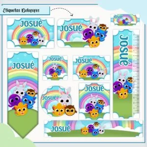 Kit Digital Etiquetas Escolares Bolofofos Menino 20 Kit Digital Etiquetas Escolares Bolofofos Menino