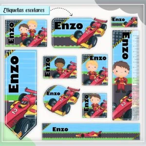 Kit Digital Etiquetas Escolares Carros