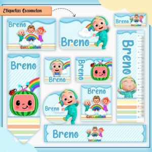Kit Digital Etiquetas Escolares Cocomelon