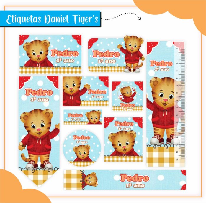Kit Digital Etiquetas Escolares Daniel Tigers