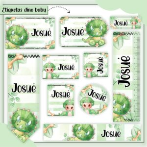 Kit Digital Etiquetas Escolares Dino Baby