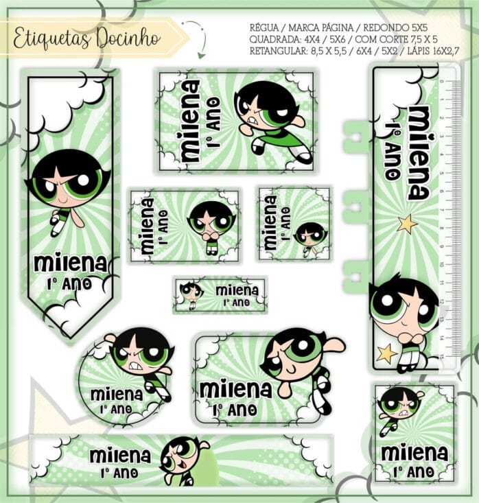 Kit Digital Etiquetas Escolares Docinho