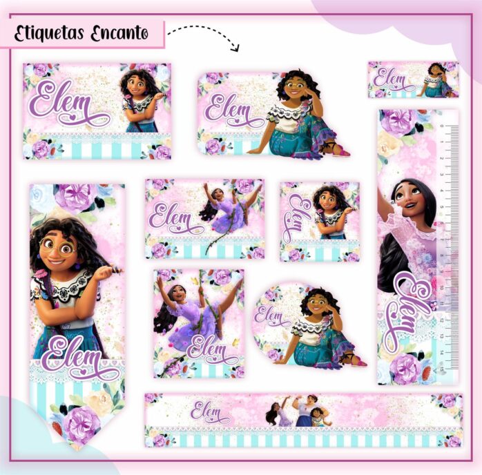 Kit Digital Etiquetas Escolares Encanto