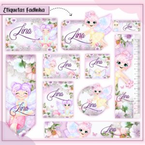 Kit Digital Etiquetas Escolares Fadinha